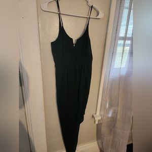 Black high/low midi dress